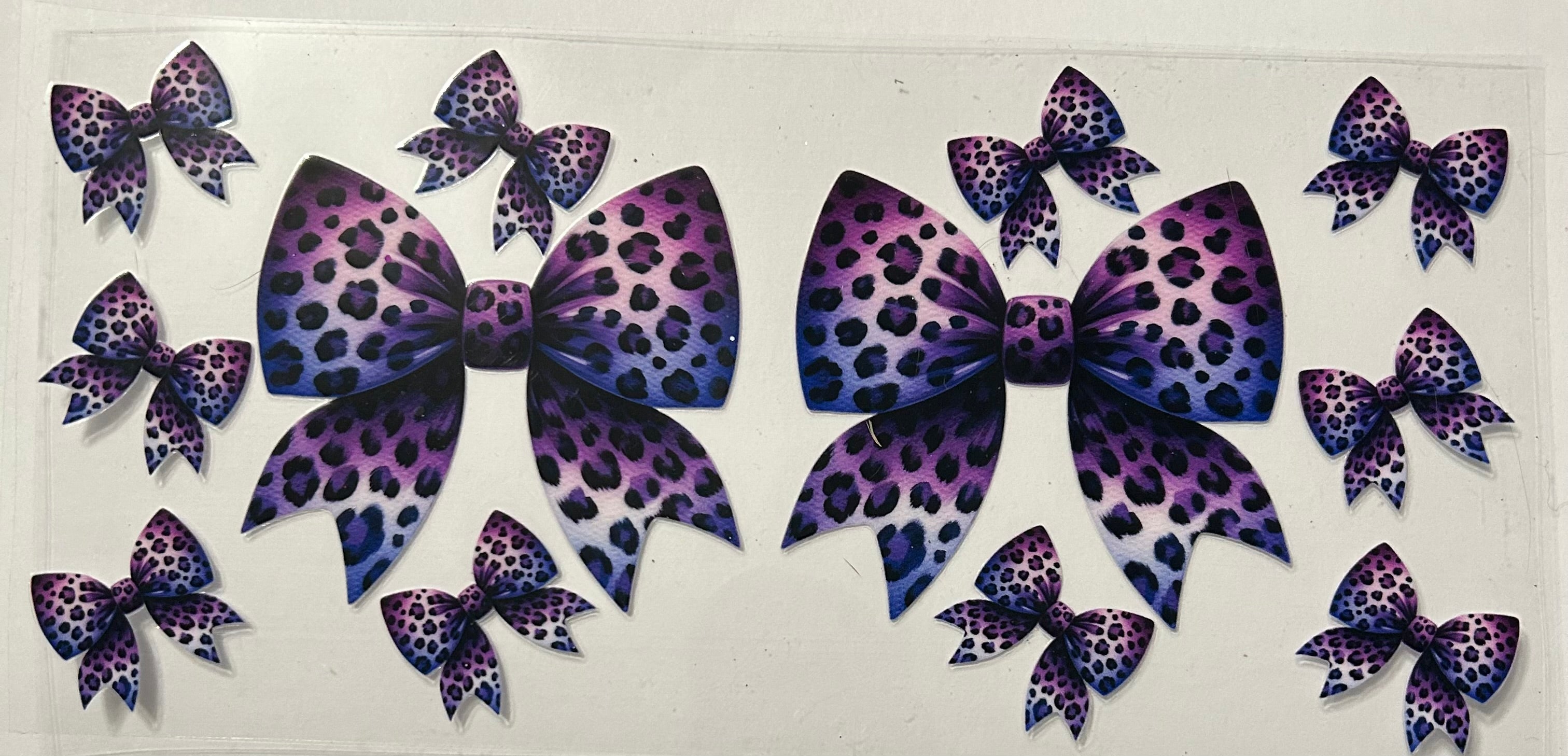 Purple leopard print bows