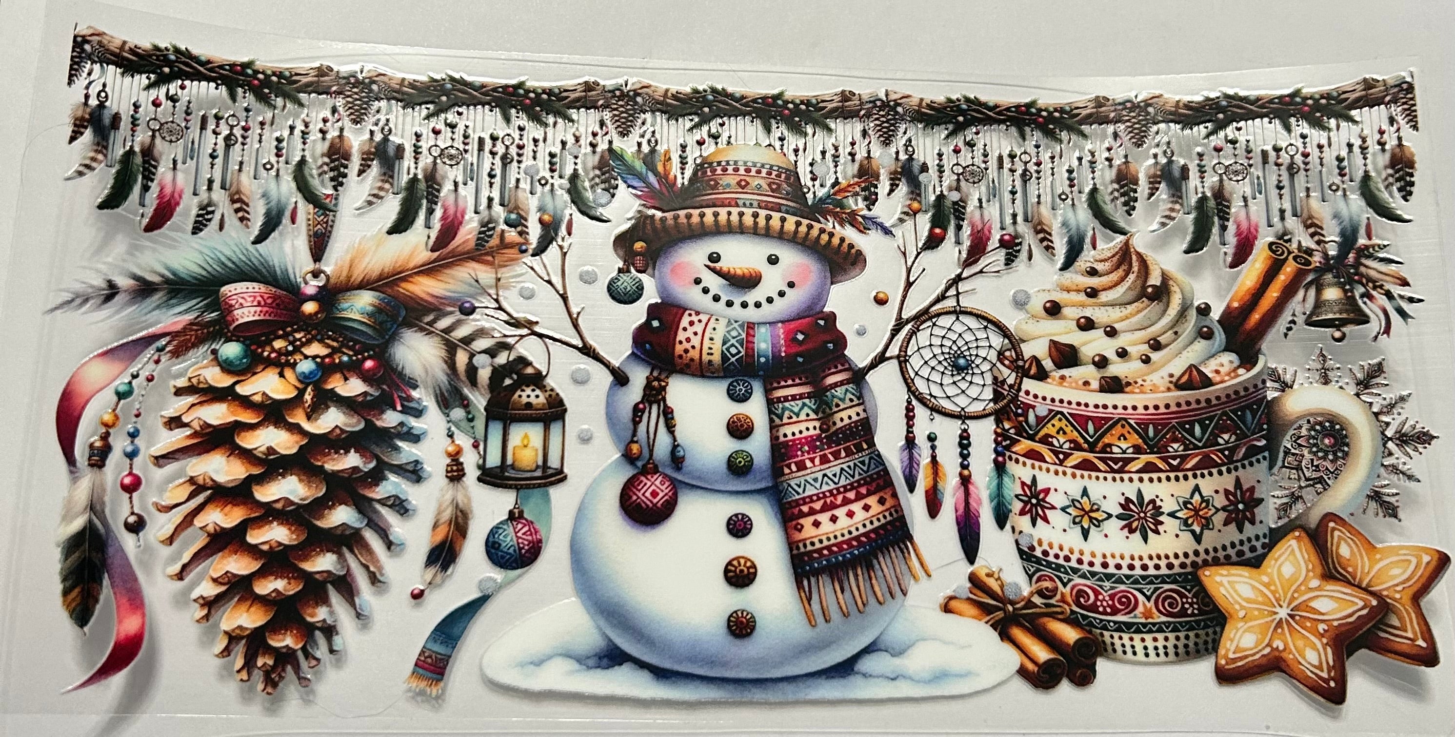 COCOA SNOWMAN PINE CONE