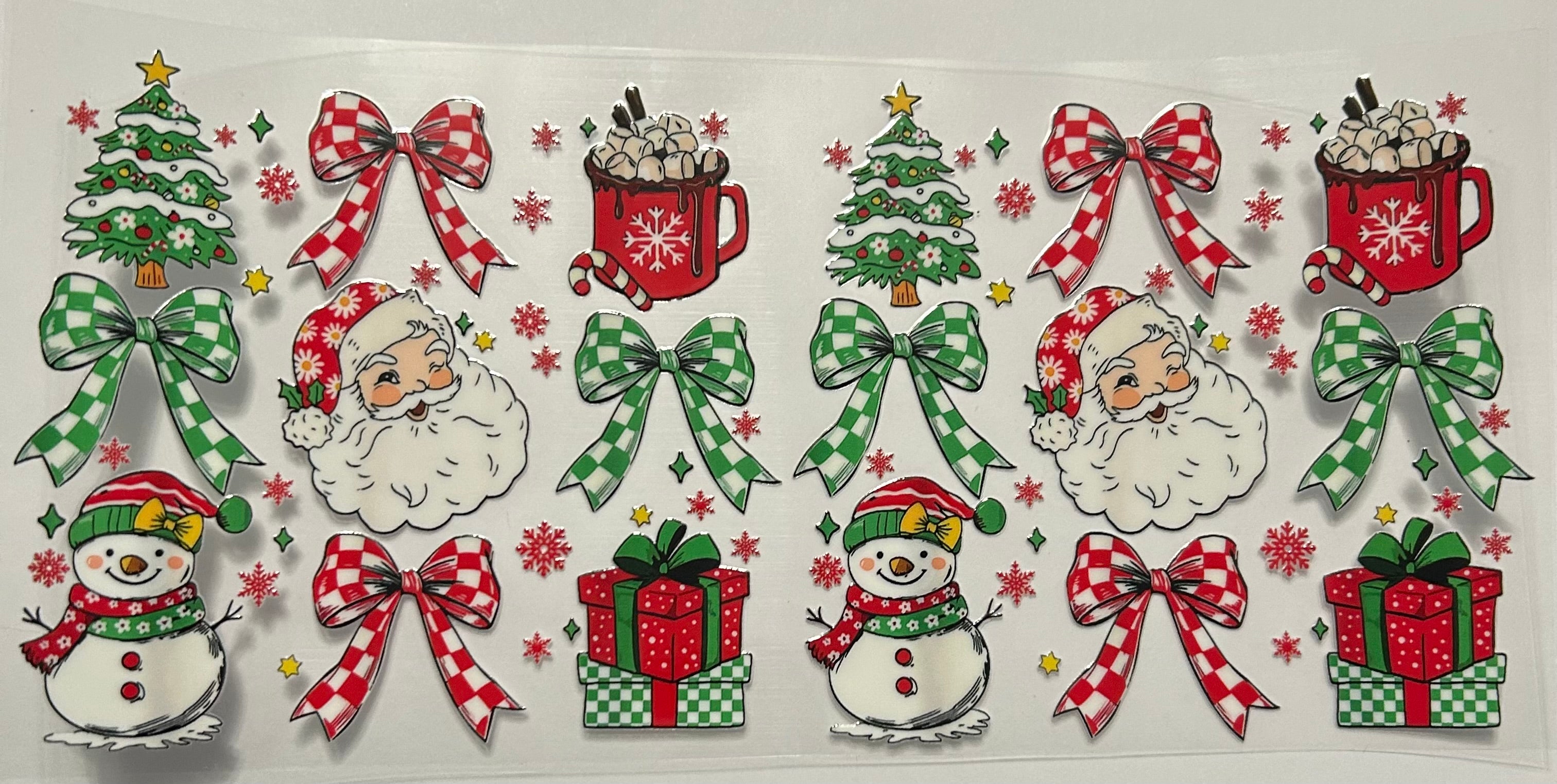 CHRISTMAS TREES ,SANTA,COCOA,PRESENTS