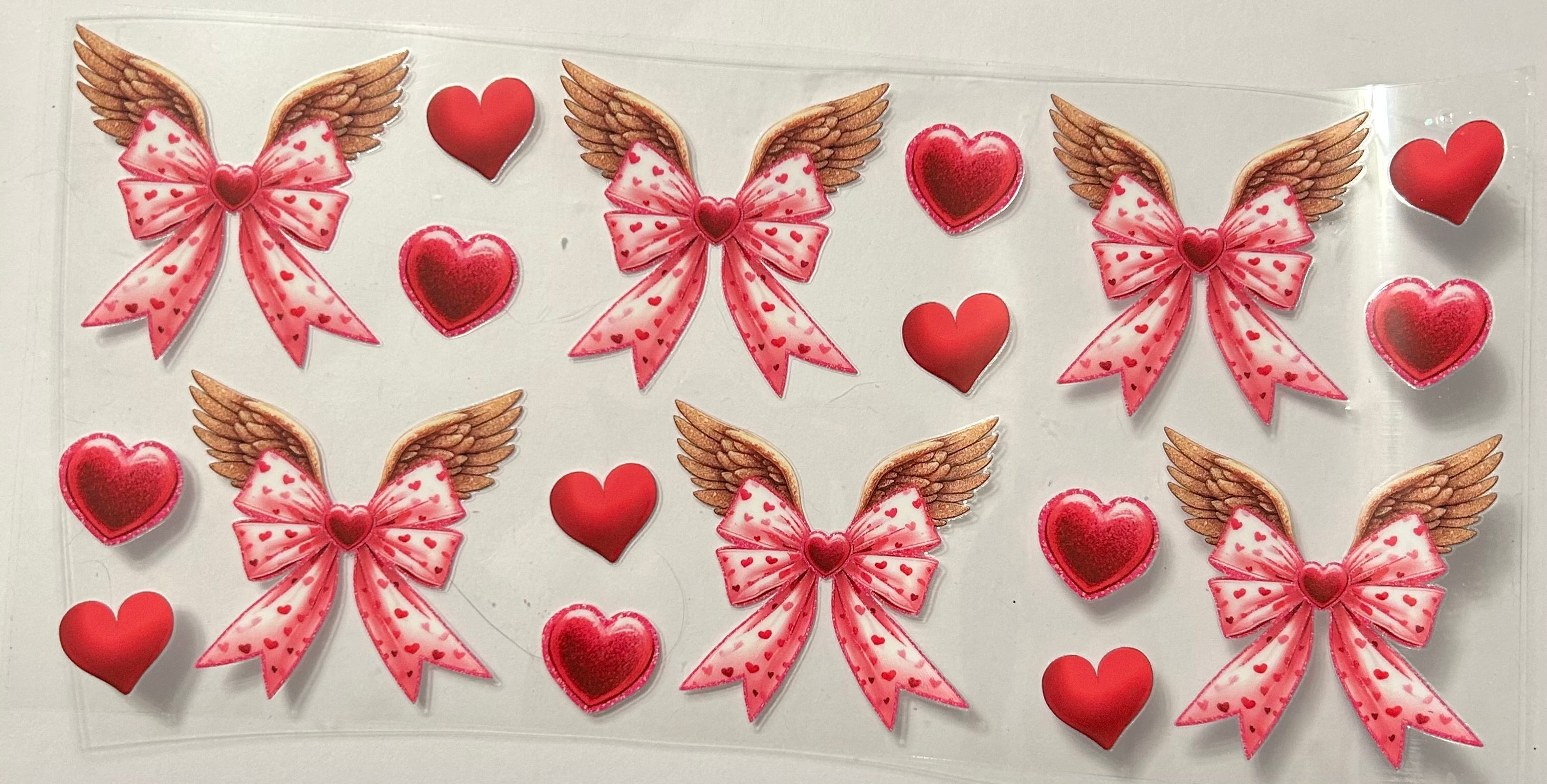 Angel wings bows and hearts