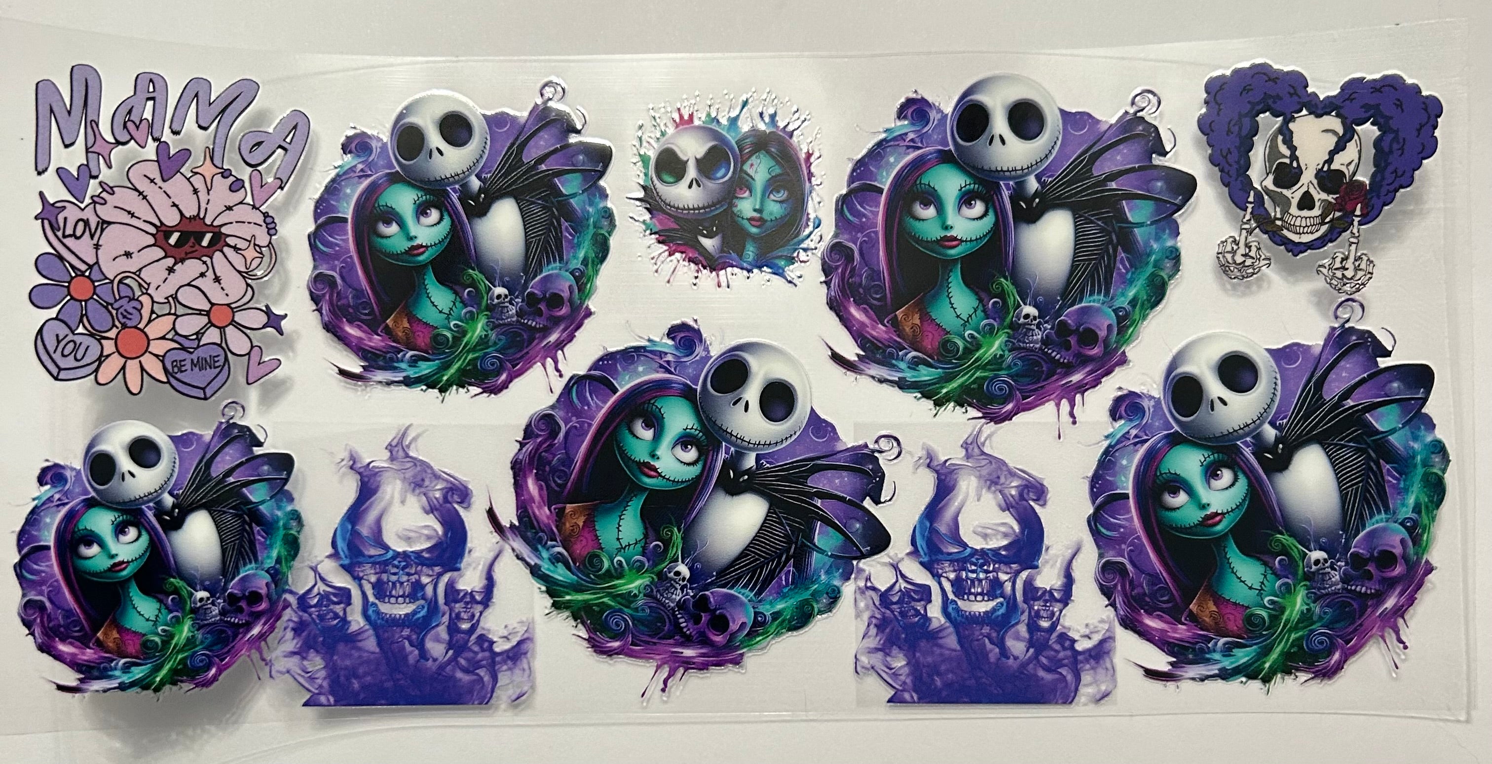 SALLY AND JACK WATER COLOR SKULLS