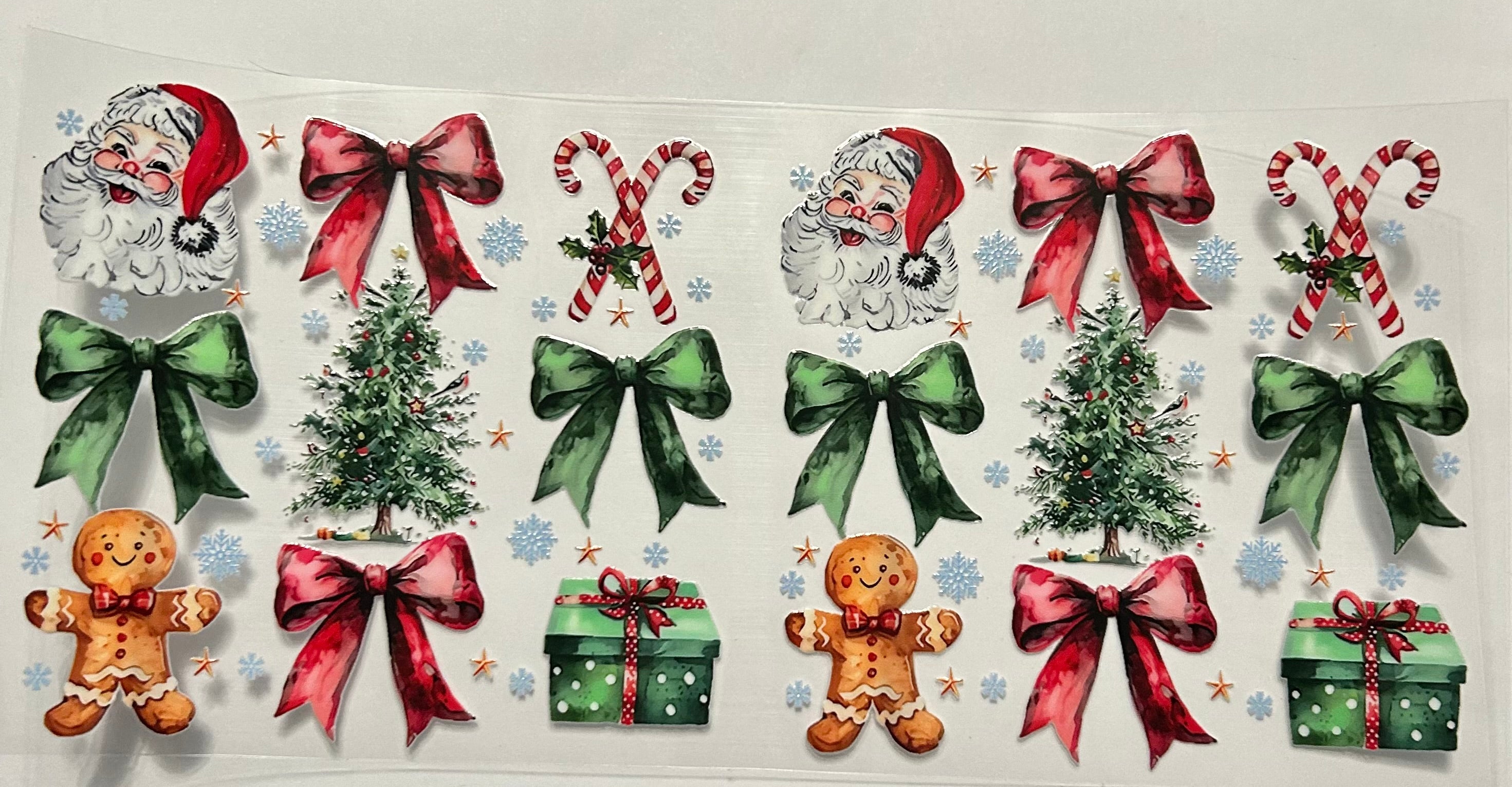 RED/GREEN RIBBONS AND SANTA