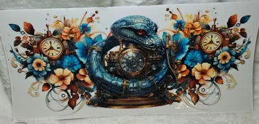 BLUE SERPENT WITH CLOCK WRAP