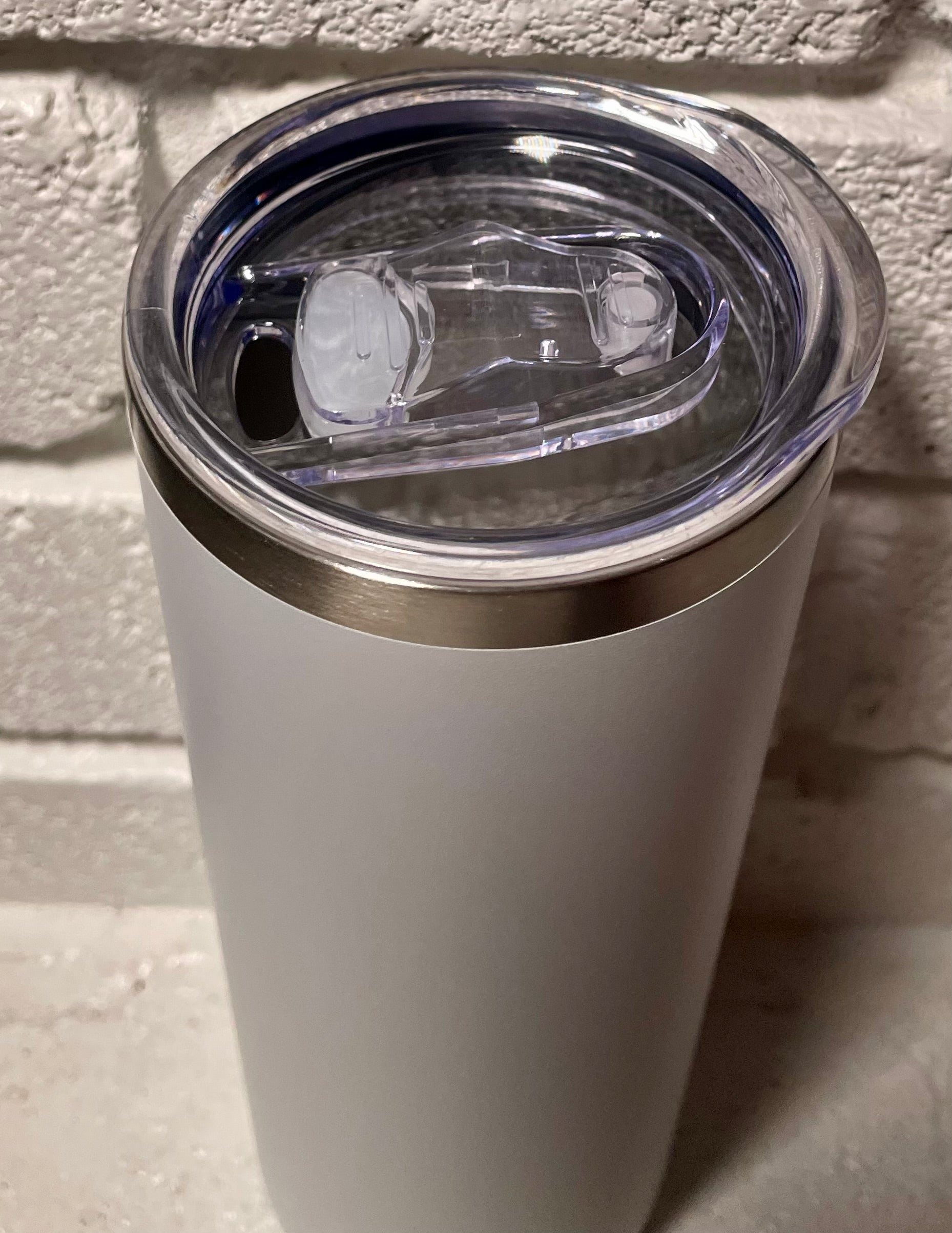 20 oz White Stainless Steel Skinny Tumbler